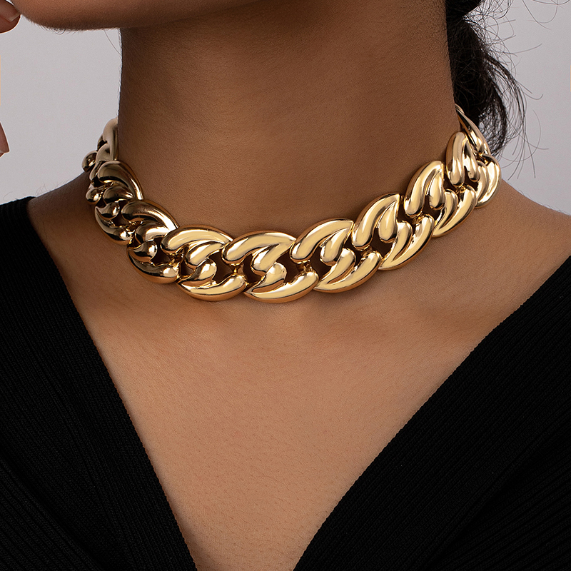 Simple Style Solid Color Alloy Plating 14k Gold Plated Women's Choker display picture 1