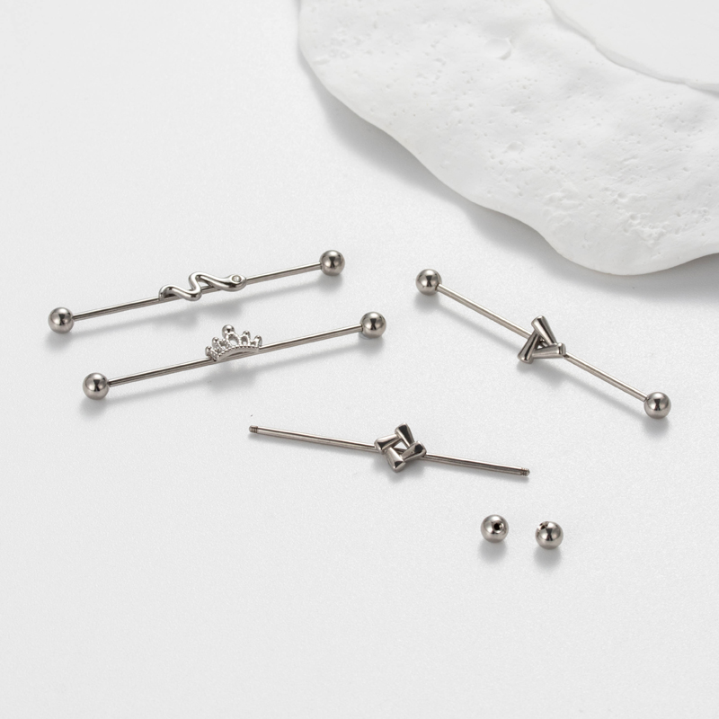 1 Piece Simple Style Crown Snake Plating 316 Stainless Steel  Ear Studs display picture 2