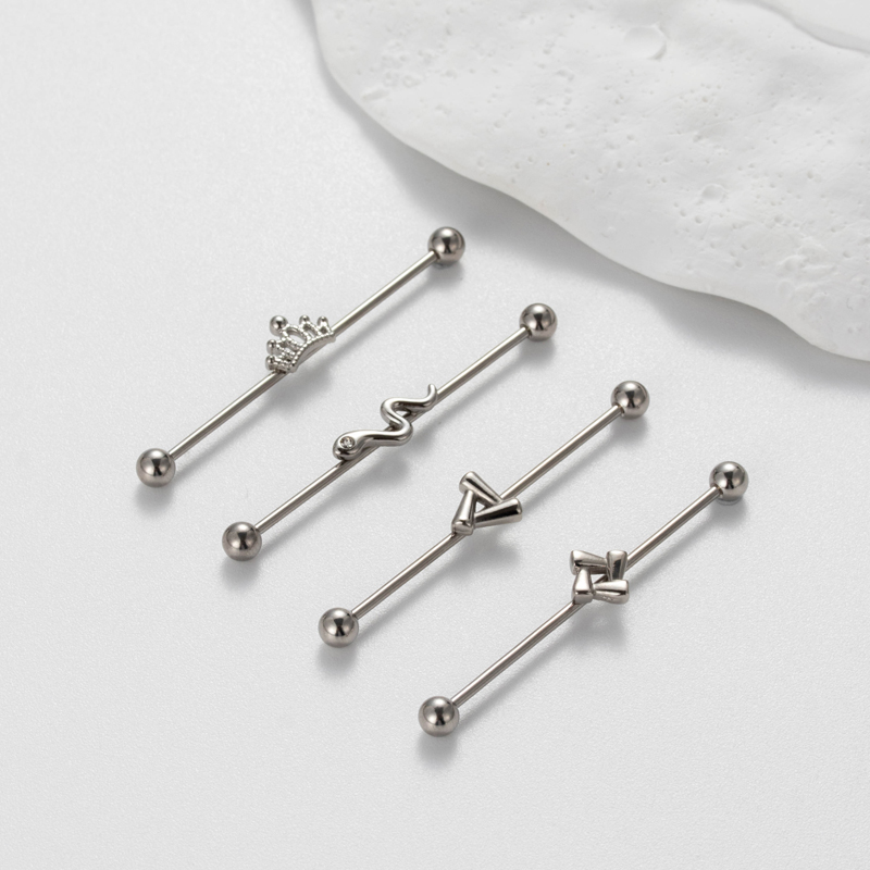 1 Piece Simple Style Crown Snake Plating 316 Stainless Steel  Ear Studs display picture 9