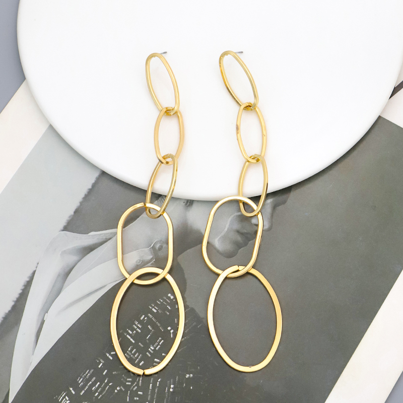 1 Pair Simple Style Solid Color Plating Alloy Drop Earrings display picture 2