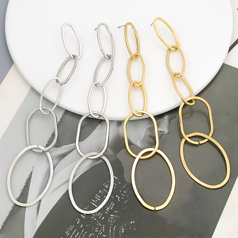 1 Pair Simple Style Solid Color Plating Alloy Drop Earrings display picture 5