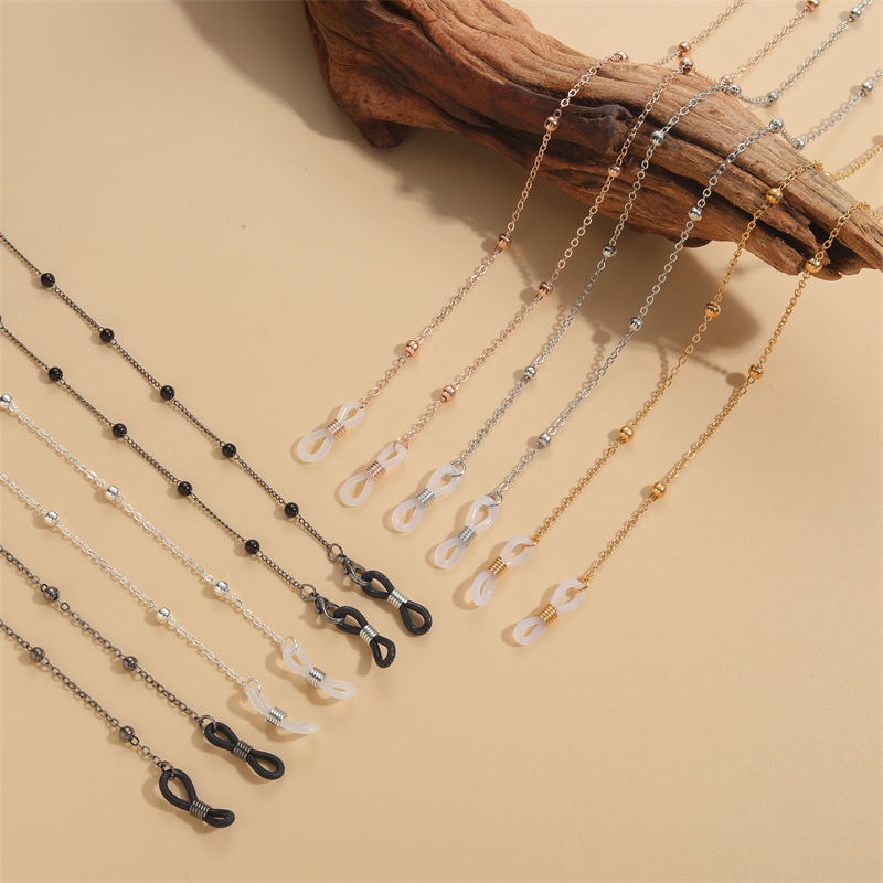 Simple Style Solid Color Silica Gel Copper Women's Men's Glasses Chain display picture 5