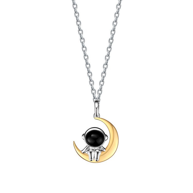 Retro Moon Alloy Plating Gold Plated Couple Pendant Necklace display picture 5