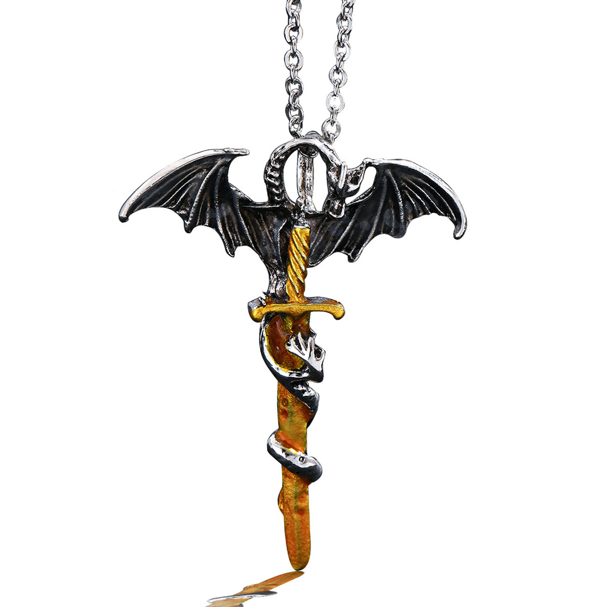 Retro Dragon Alloy Plating Gold Plated Men's Pendant Necklace display picture 1