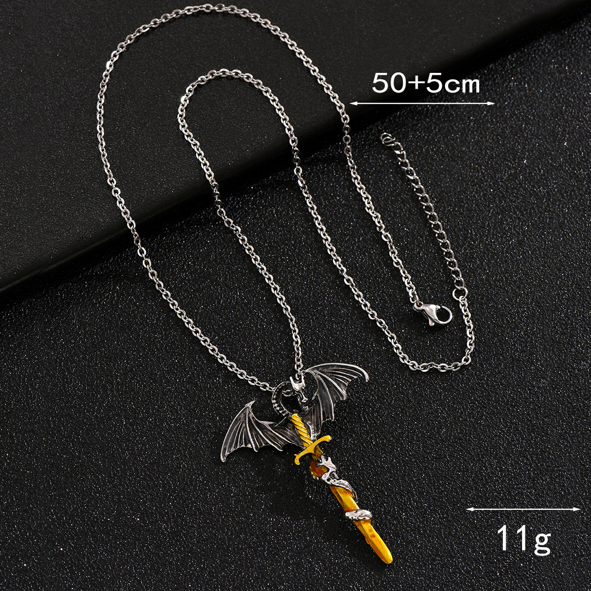 Retro Dragon Alloy Plating Gold Plated Men's Pendant Necklace display picture 2
