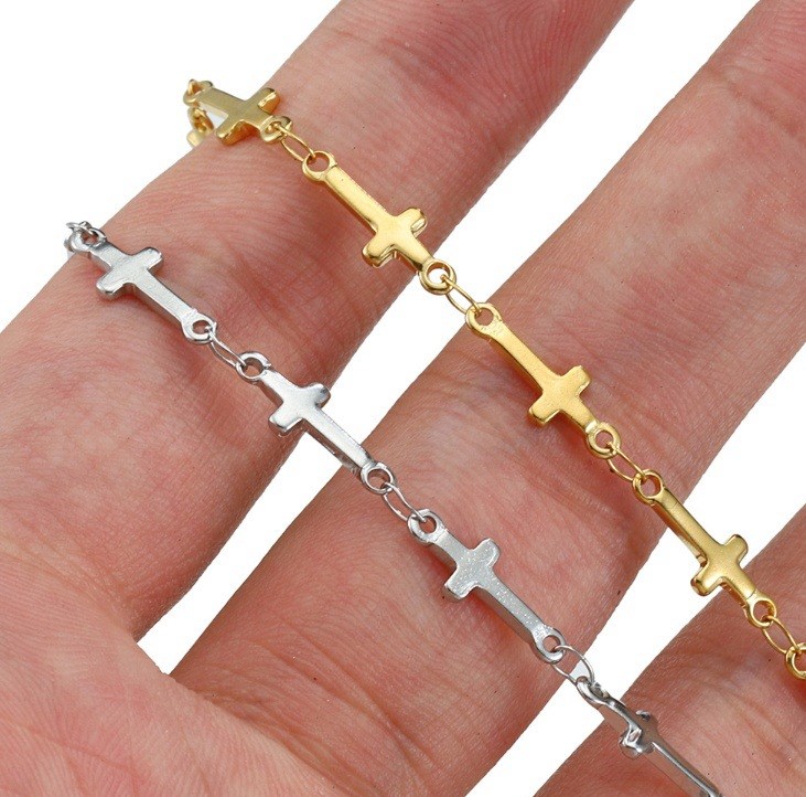 1 Set Stainless Steel 18K Gold Plated Polished Chain display picture 1
