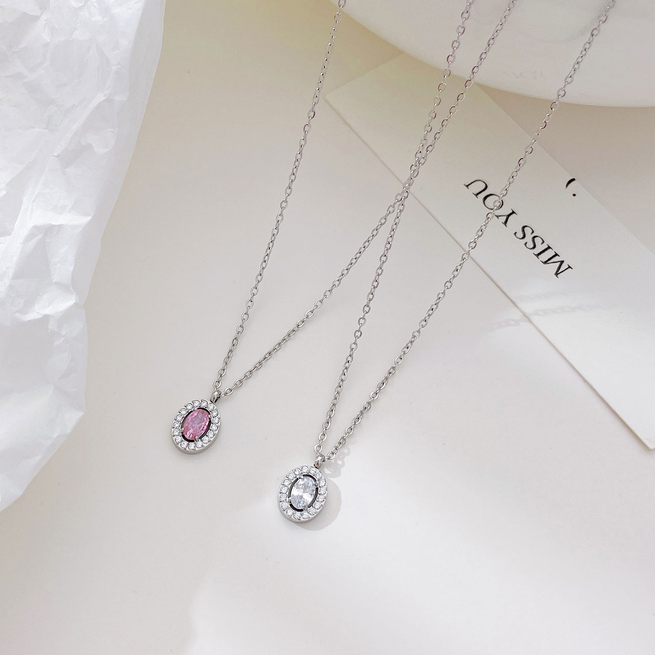 Simple Style Round Stainless Steel Plating Inlay Zircon White Gold Plated Gold Plated Pendant Necklace display picture 3