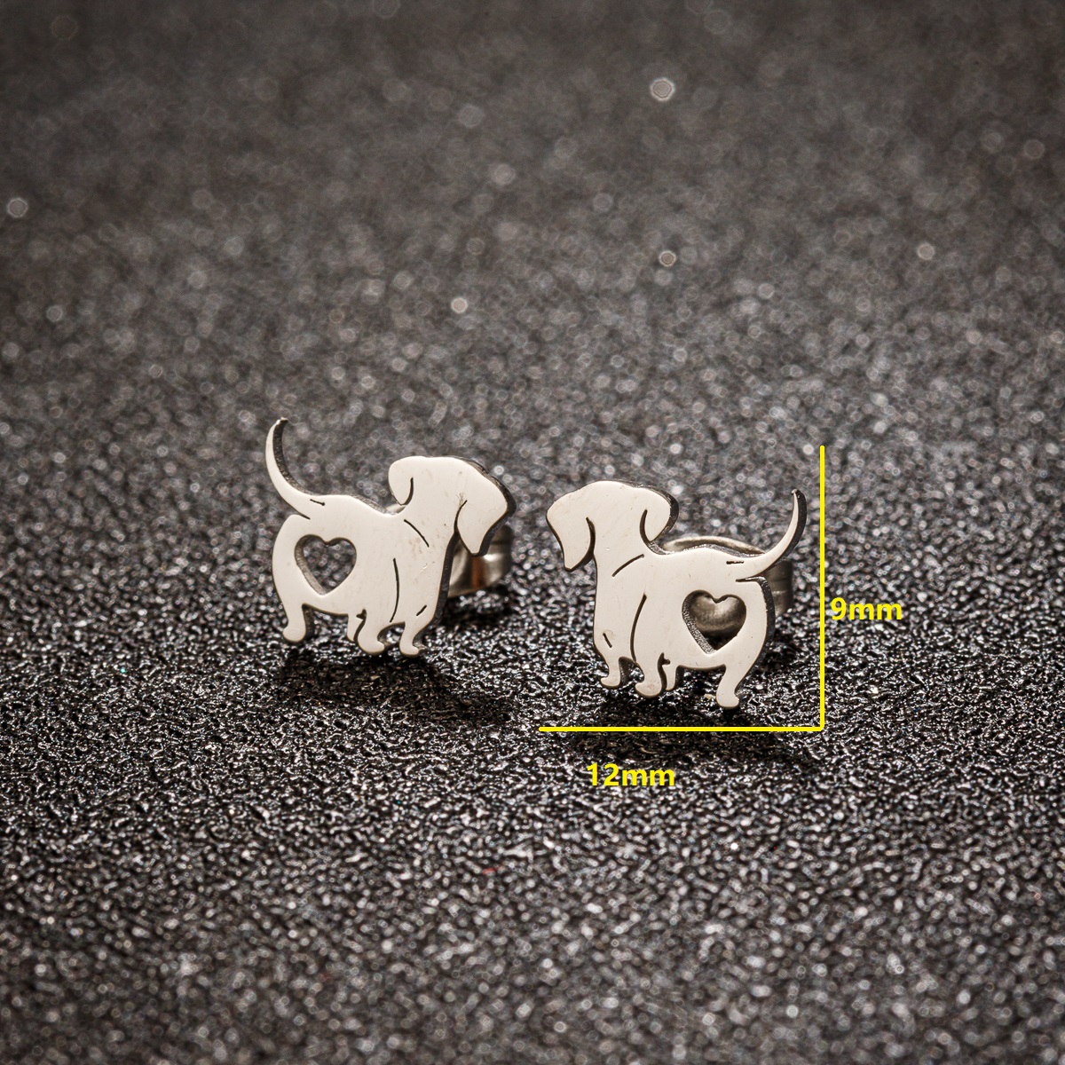 1 Pair Simple Style Dog Plating Stainless Steel 18k Gold Plated Ear Studs display picture 3