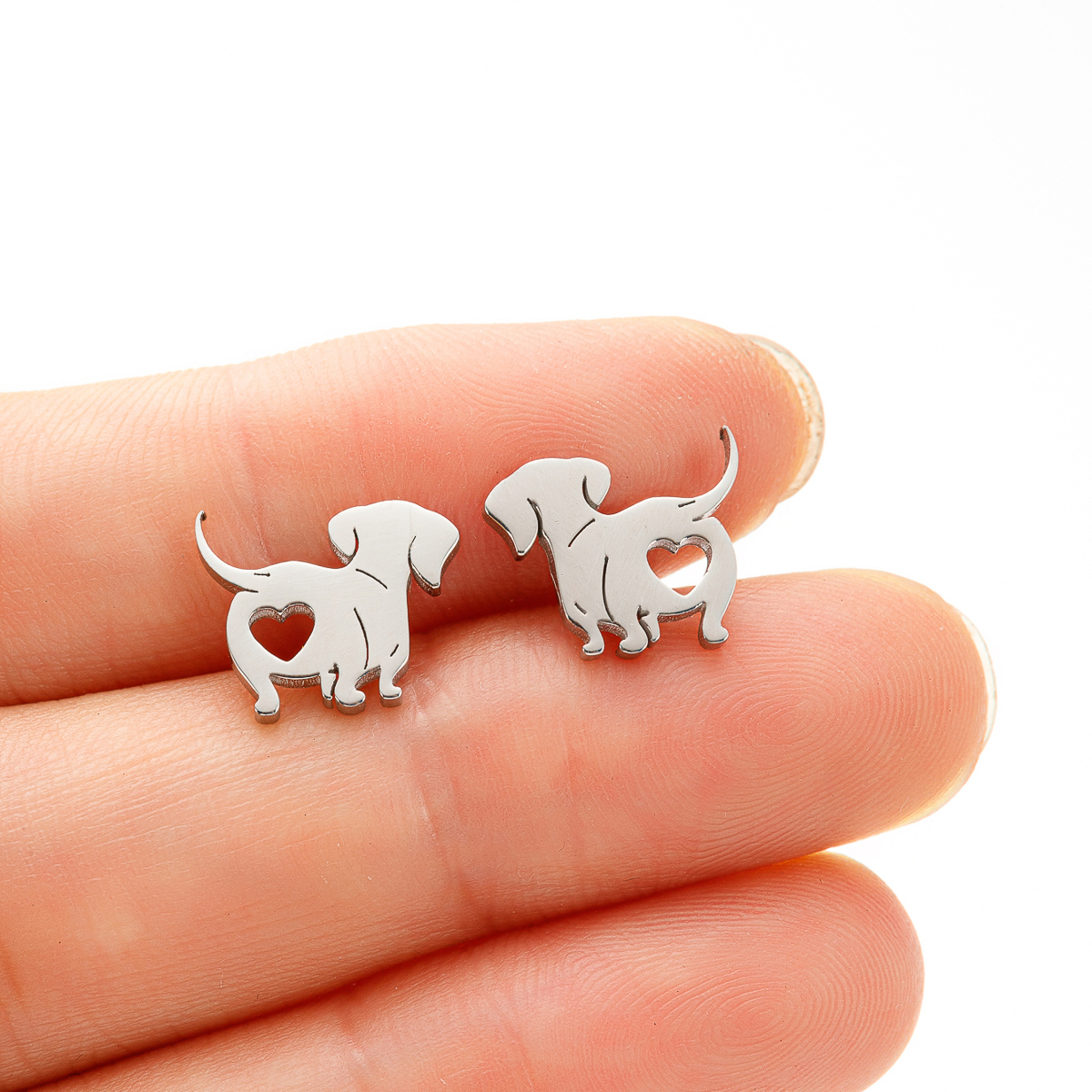 1 Pair Simple Style Dog Plating Stainless Steel 18k Gold Plated Ear Studs display picture 4