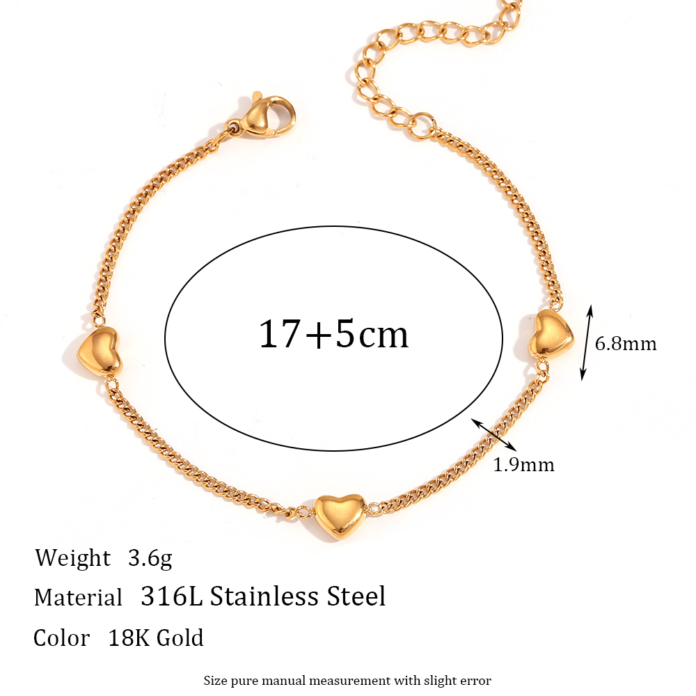 Simple Style Heart Shape Stainless Steel 18k Gold Plated Pendant Necklace In Bulk display picture 2