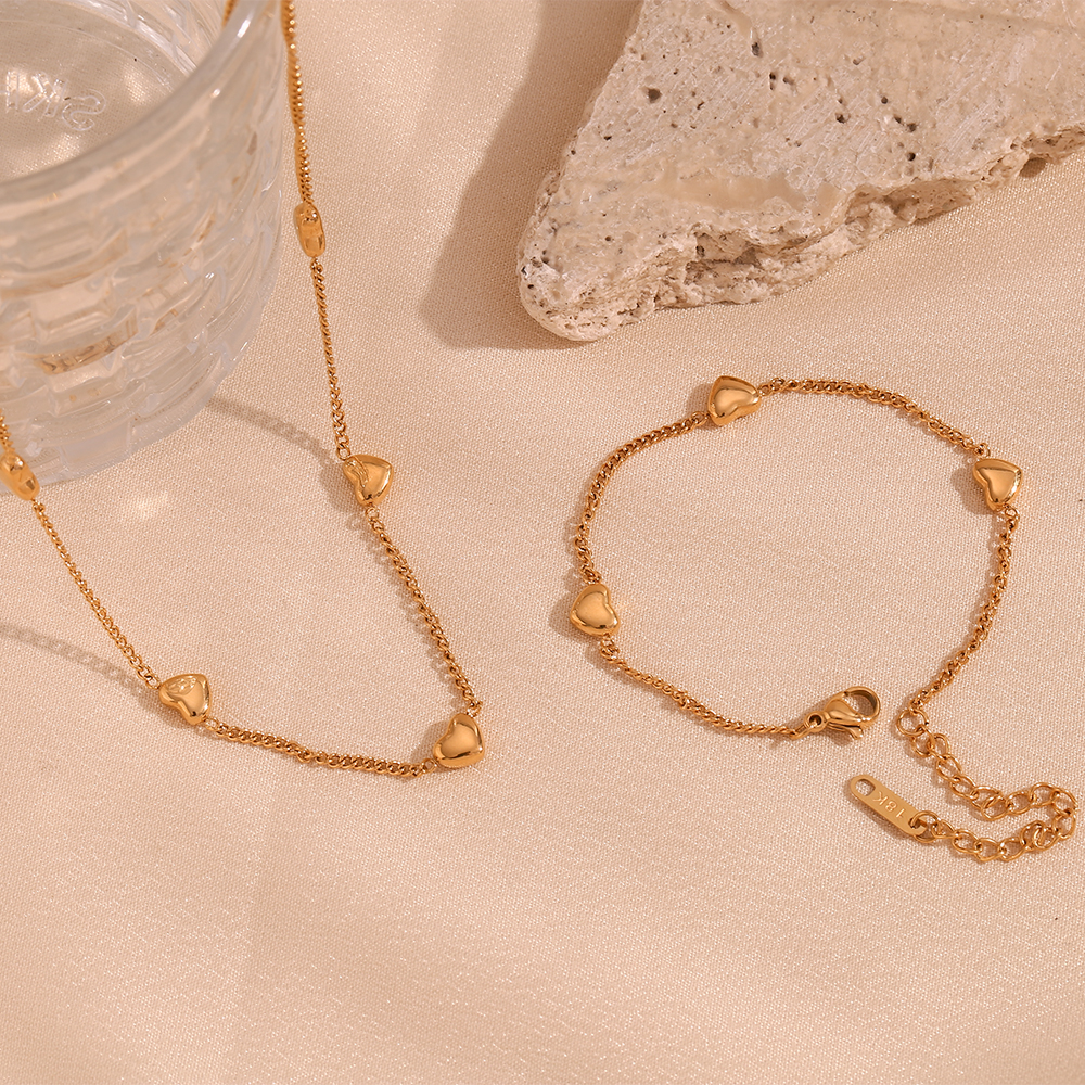 Einfacher Stil Herzform Rostfreier Stahl 18 Karat Vergoldet Halskette Mit Anhänger In Masse display picture 10