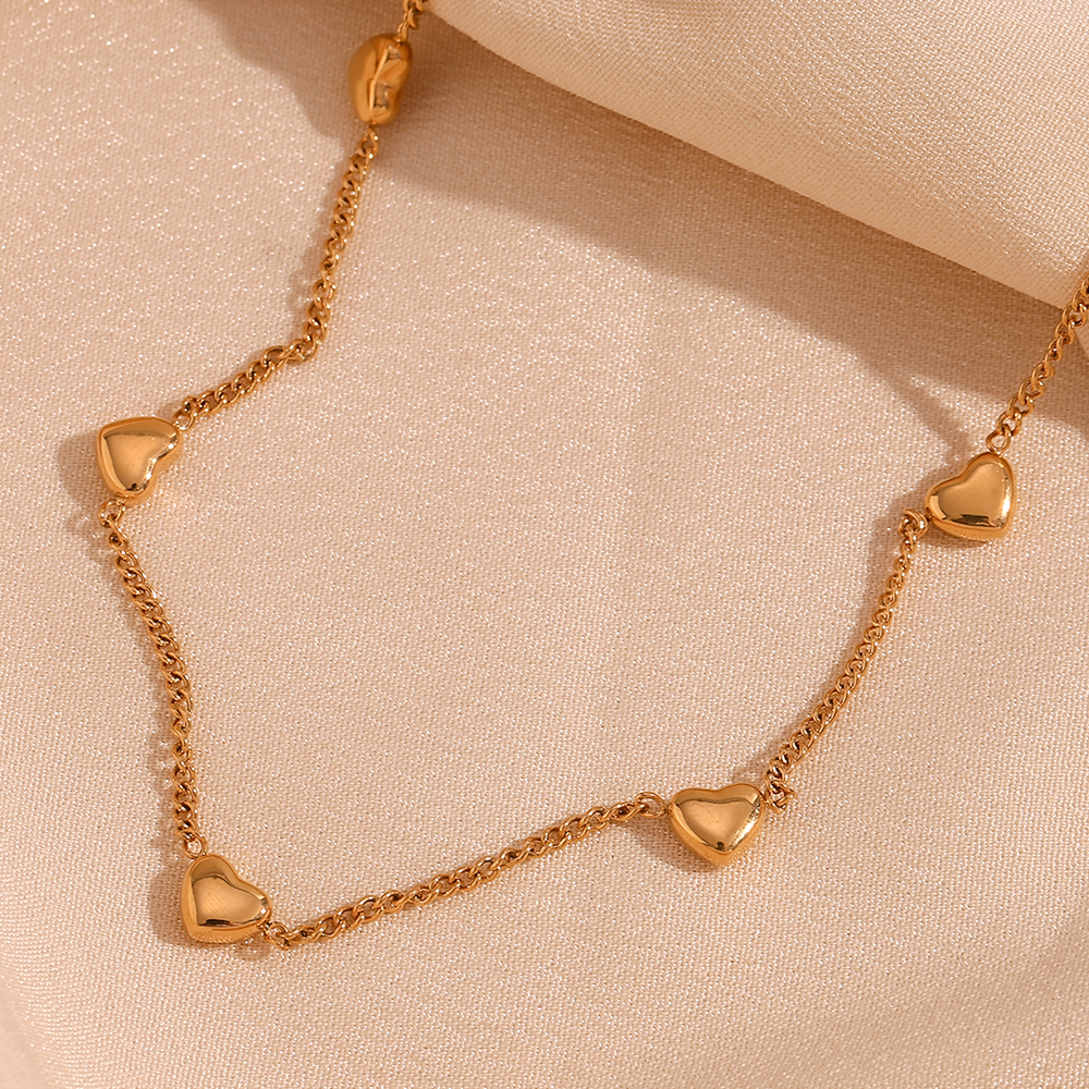 Einfacher Stil Herzform Rostfreier Stahl 18 Karat Vergoldet Halskette Mit Anhänger In Masse display picture 14