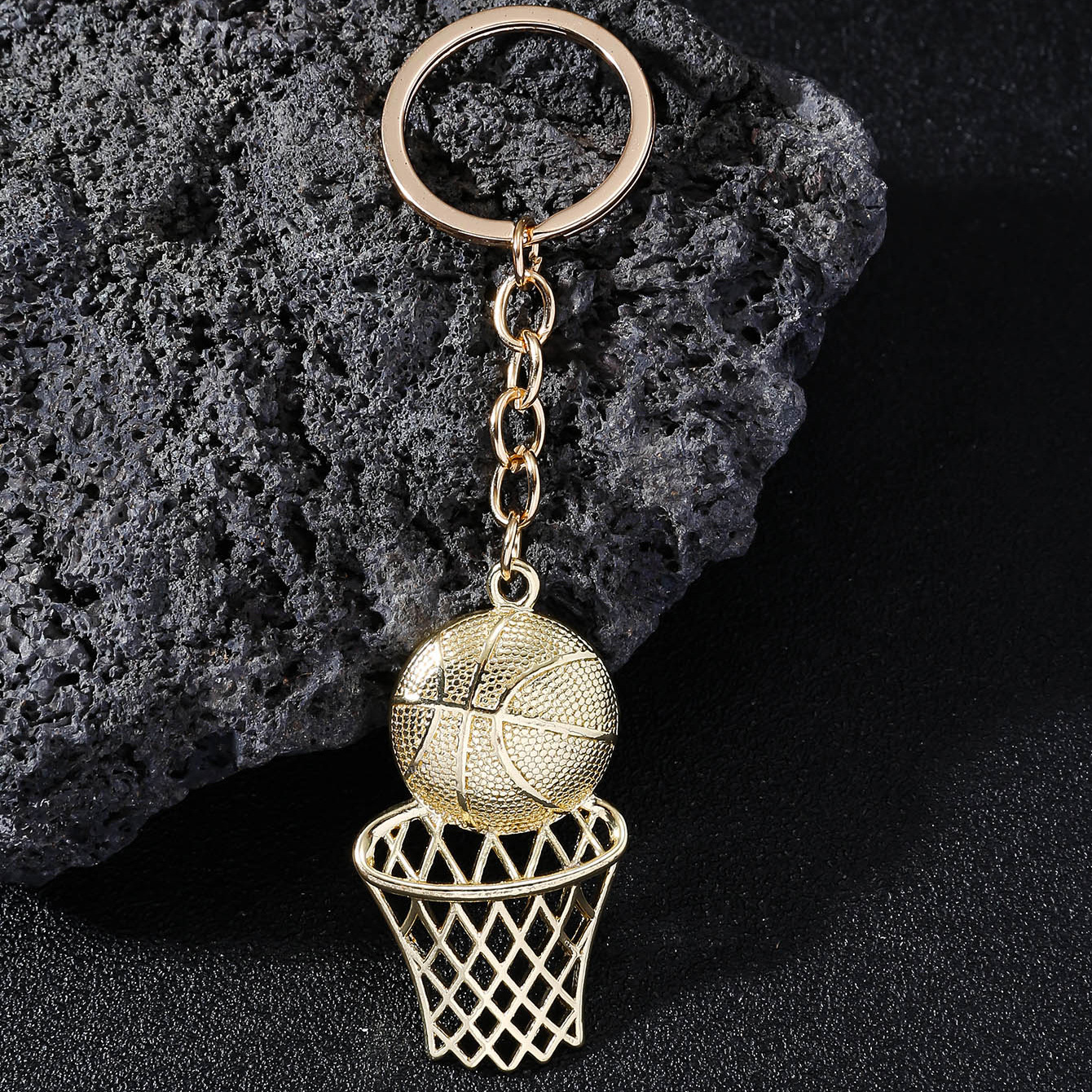 Hip-hop Retro Basketball Alloy Plating Gold Plated Keychain display picture 4