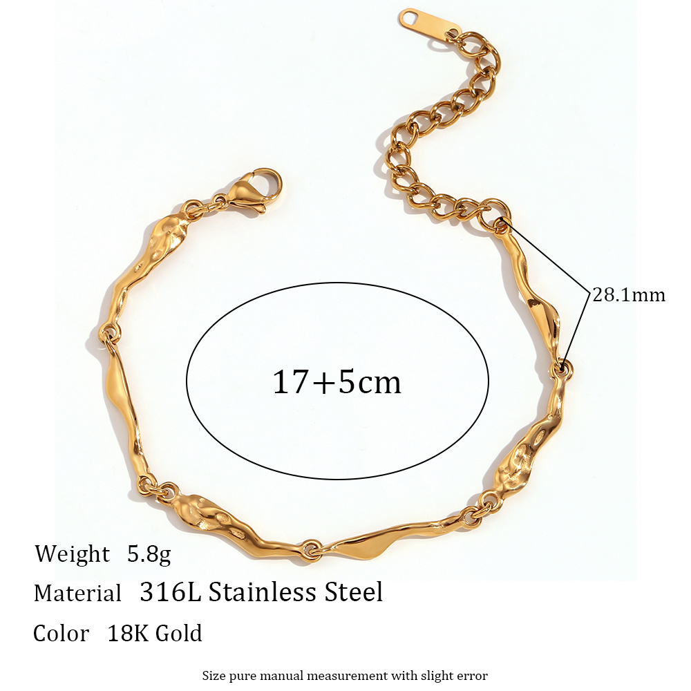 Style Vintage Couleur Unie Acier Inoxydable Placage Plaqué Or 18k Bracelets Collier display picture 2