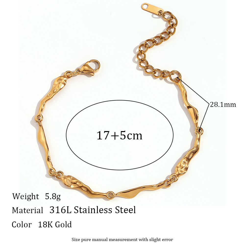 Vintage Style Solid Color Stainless Steel Plating 18k Gold Plated Bracelets Necklace display picture 2