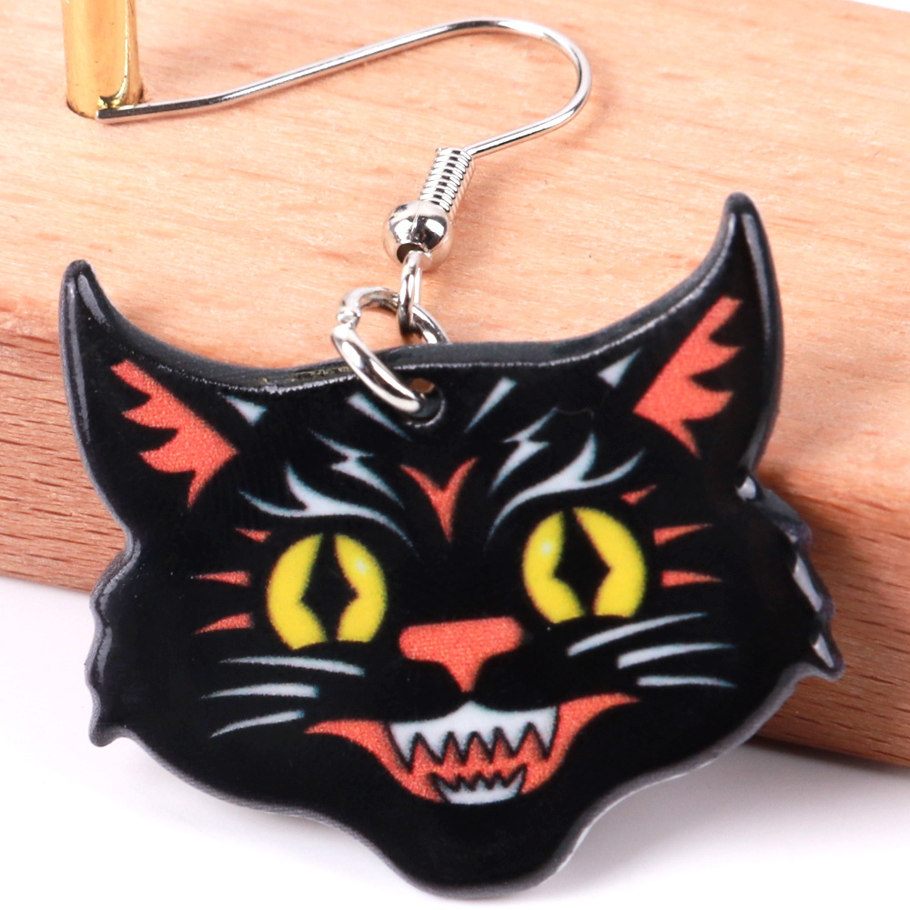 1 Pair Funny Cat Arylic Drop Earrings display picture 2