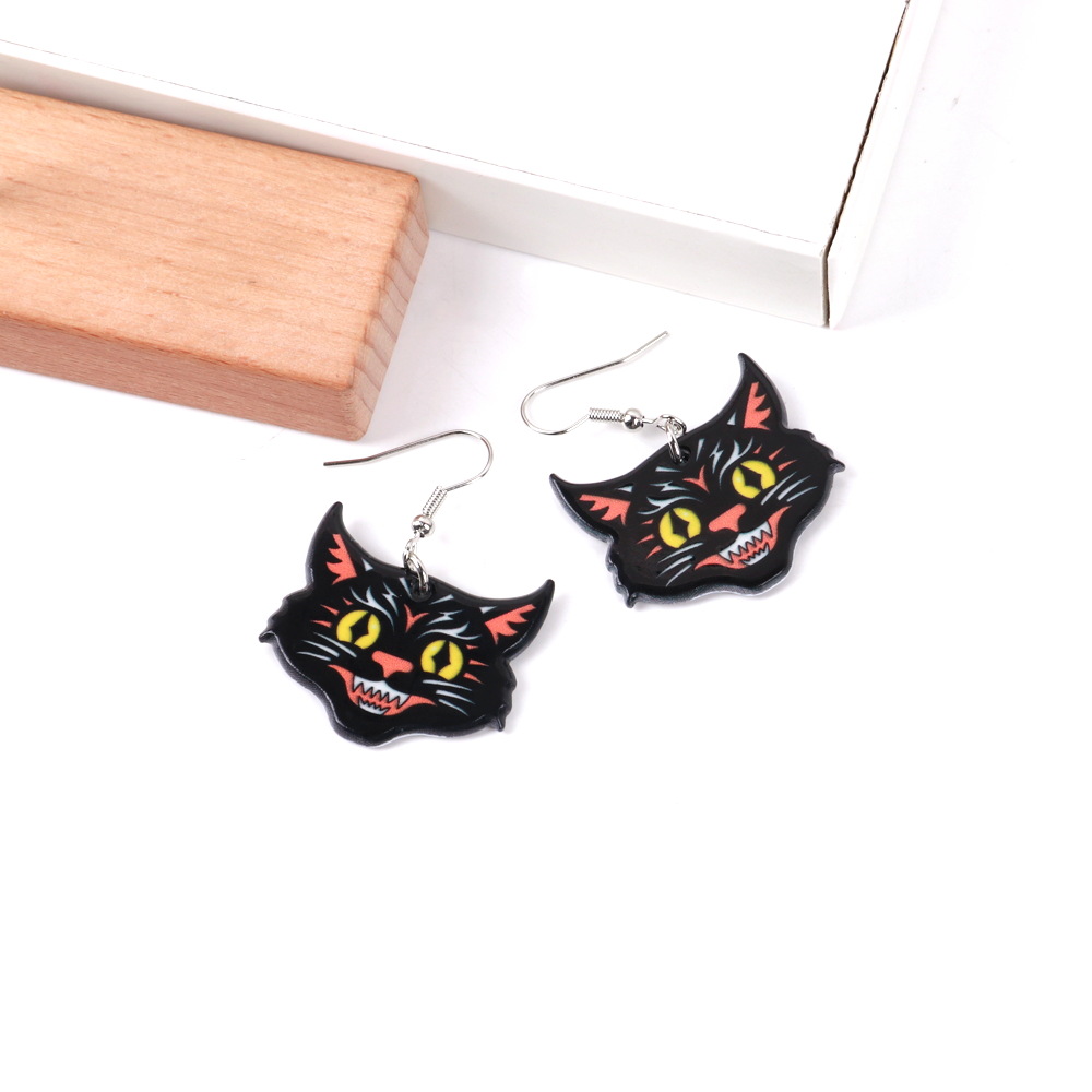1 Pair Funny Cat Arylic Drop Earrings display picture 3