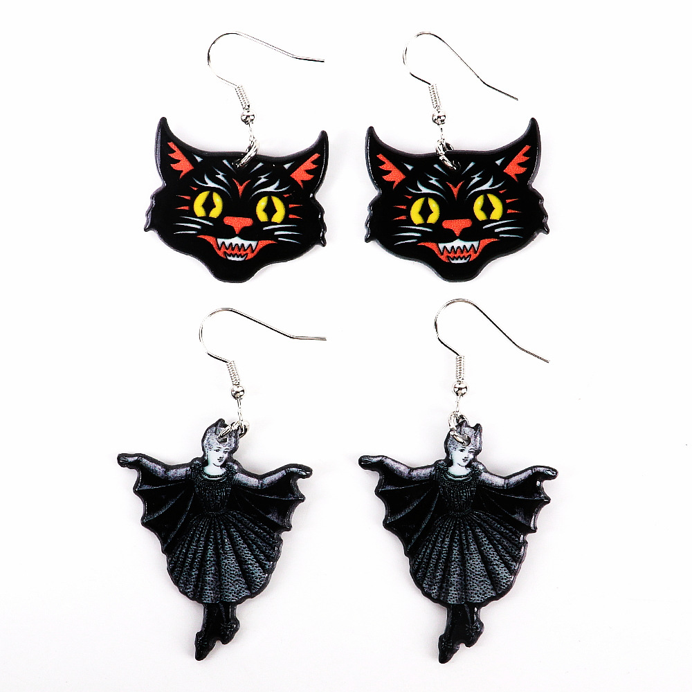 1 Pair Funny Cat Arylic Drop Earrings display picture 5