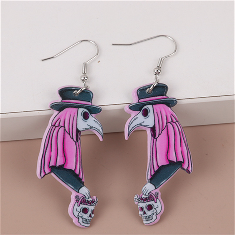 1 Pair Modern Style Cartoon Arylic Drop Earrings display picture 3