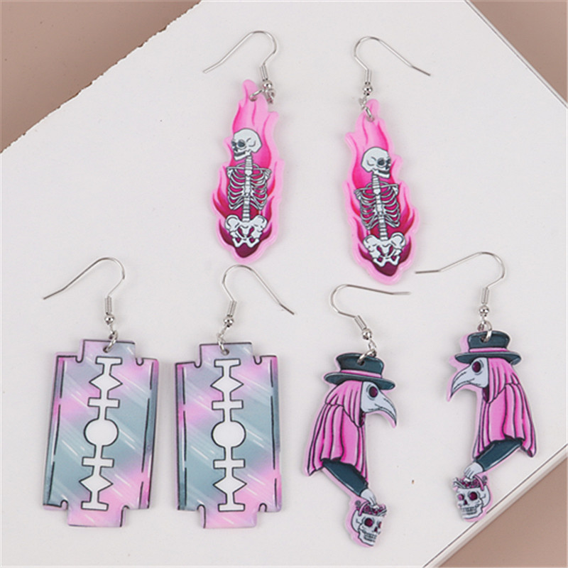 1 Pair Modern Style Cartoon Arylic Drop Earrings display picture 6