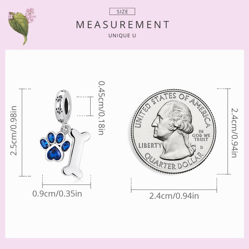 Casual Handmade Novelty Animal Paw Print Zircon Sterling Silver Wholesale Jewelry Accessories display picture 2