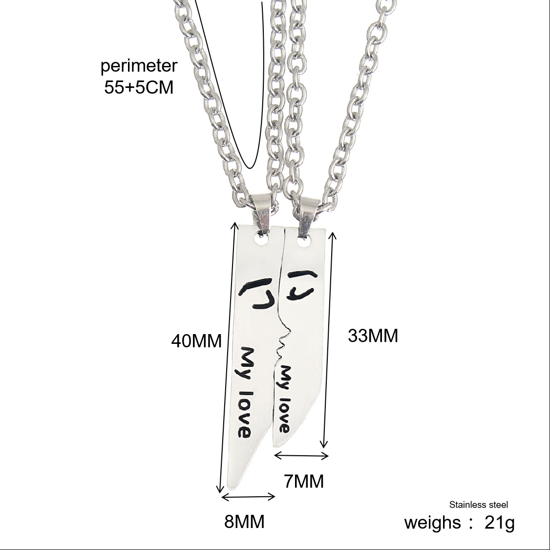 Casual Letter Stainless Steel Handmade Necklace display picture 1