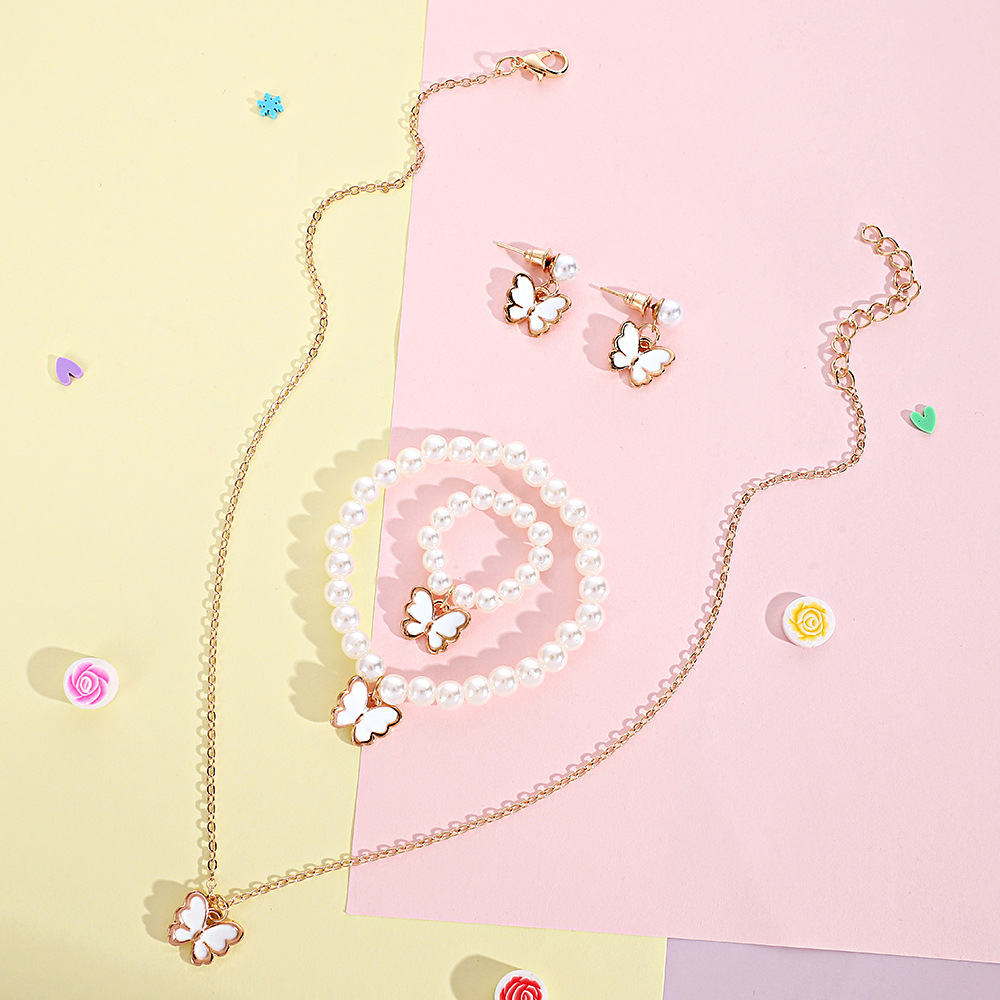 Lässig Schmetterling Gemischte Materialien Überzug Kinder Halskette display picture 4