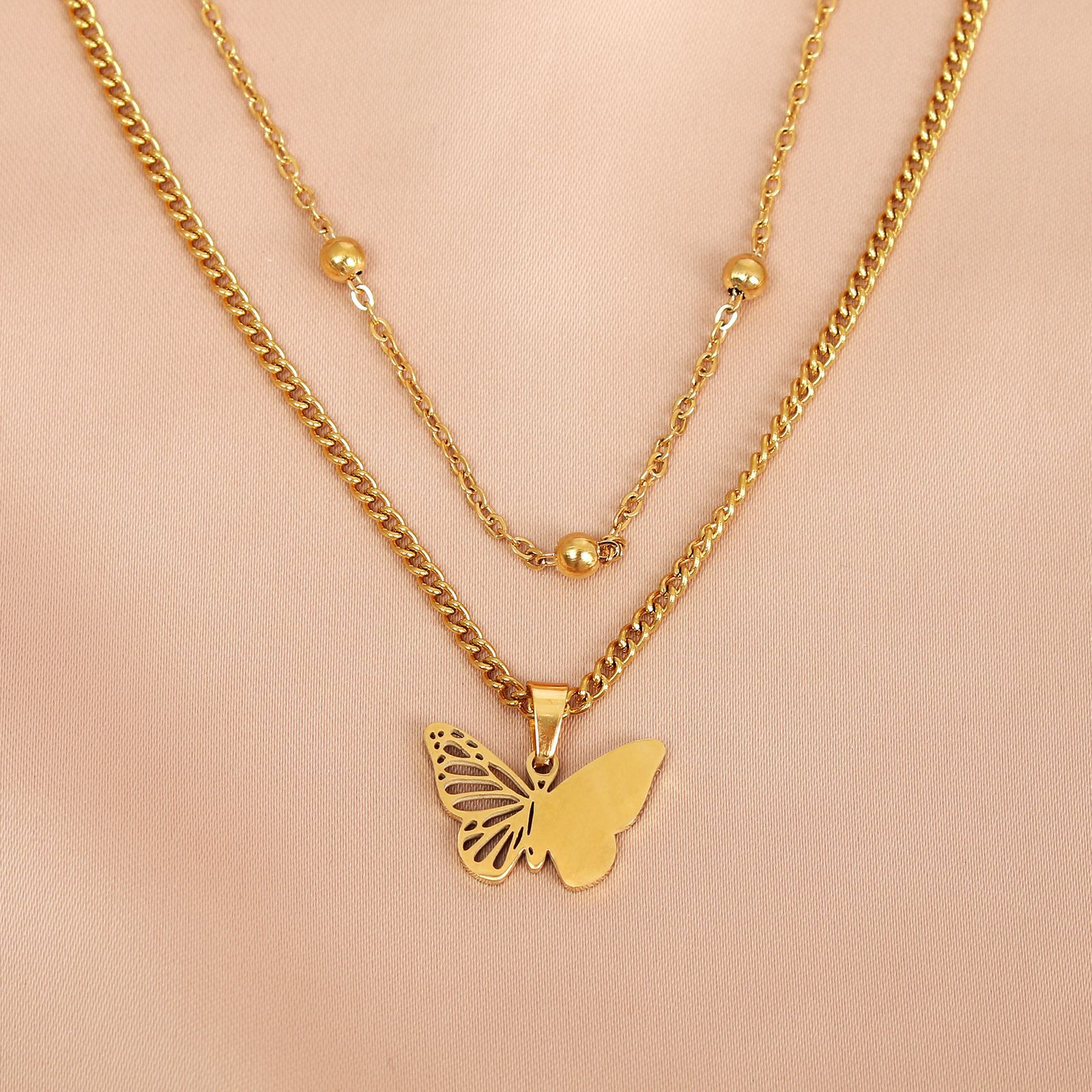 Sweet Butterfly Alloy Handmade Women's Necklace display picture 2