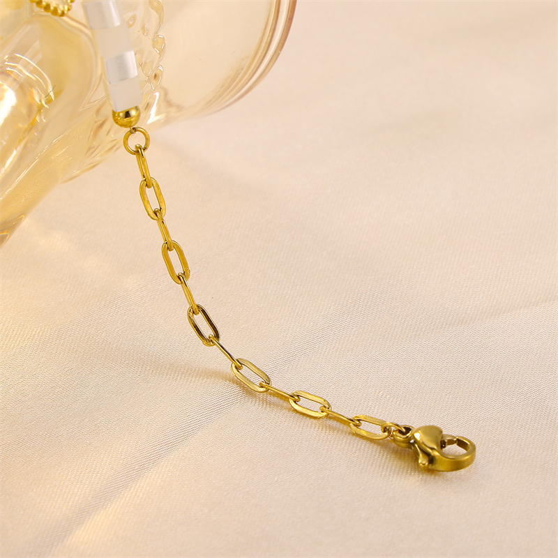 Cute Sweet Heart Shape Stainless Steel Opal Charm Bracelets display picture 3