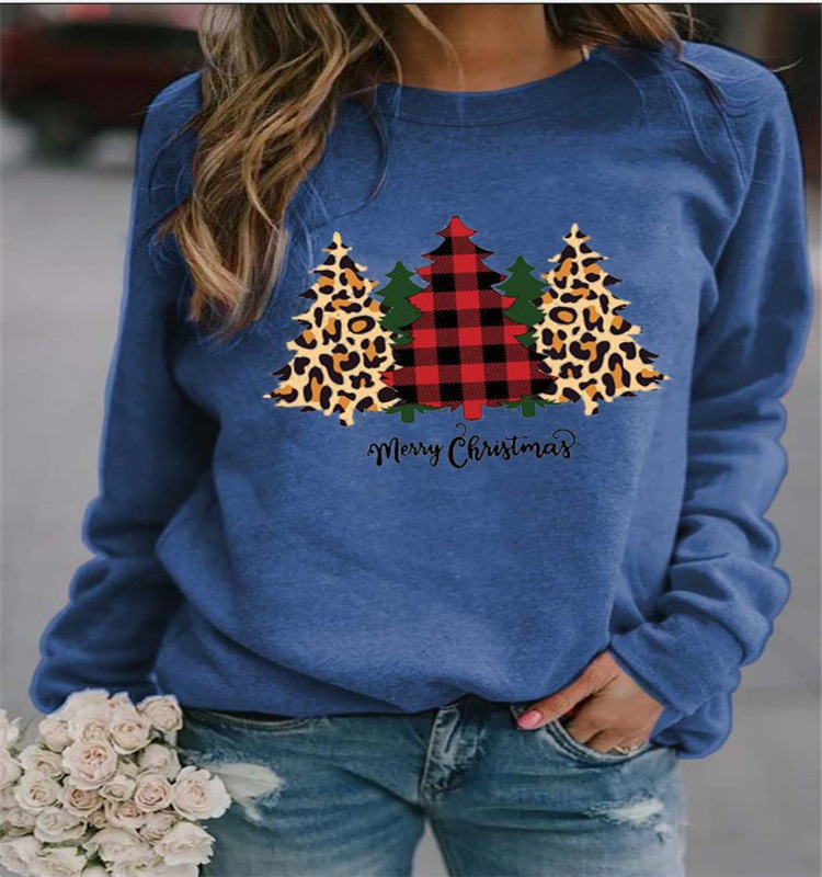 Women's Hoodie Long Sleeve Hoodies & Sweatshirts Printing Christmas Christmas Tree Letter display picture 4