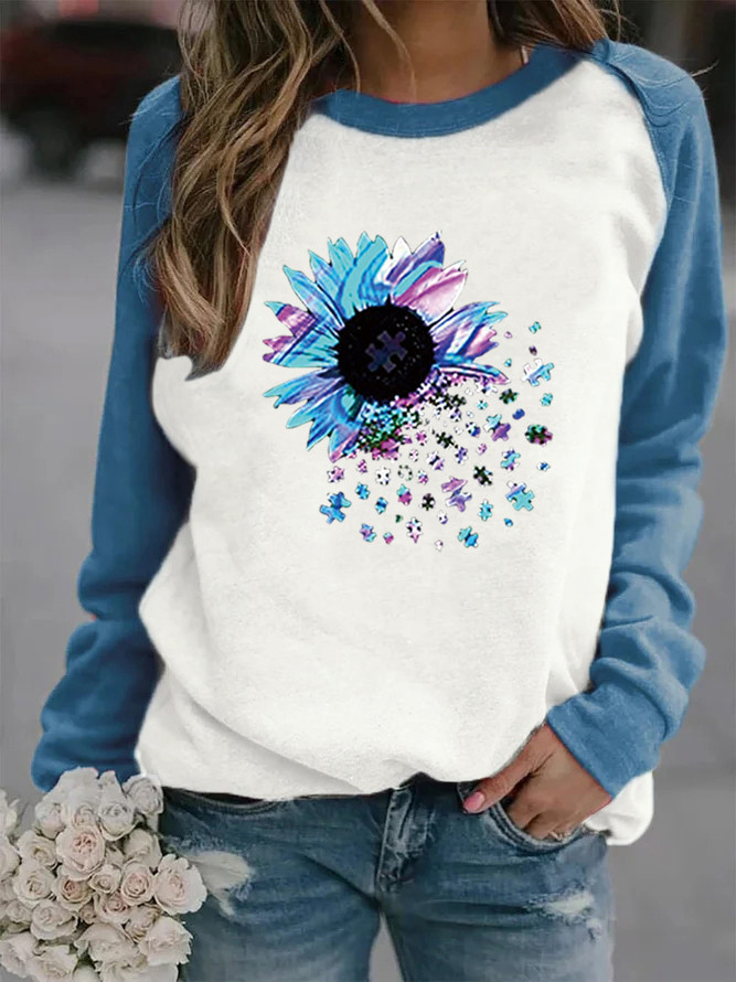 Women's Hoodie Long Sleeve Hoodies & Sweatshirts Printing Casual Flower display picture 1