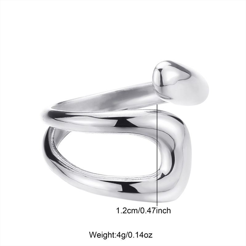 Retro Classic Style Solid Color Snake Stainless Steel Open Rings display picture 4