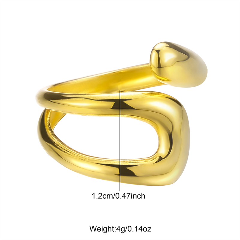 Retro Classic Style Solid Color Snake Stainless Steel Open Rings display picture 5