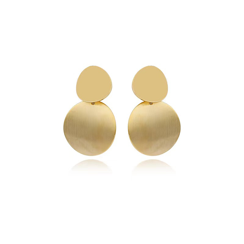 1 Paire Élégant Luxueux Rond Placage Le Cuivre Plaqué Or 24k Des Boucles D'oreilles display picture 2