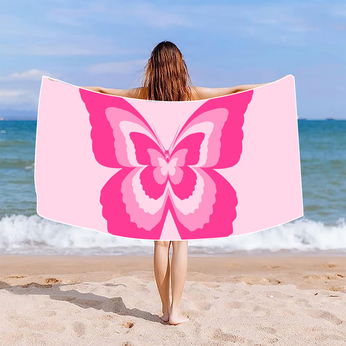 Buchstaben Herzform Schmetterling Super Fine Faser Lässige Niedliche Strand Tücher display picture 3
