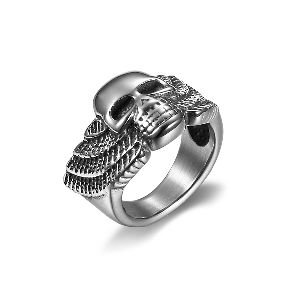 Punk Skull 304 Stainless Steel Men'S Wide Band Rings display picture 1