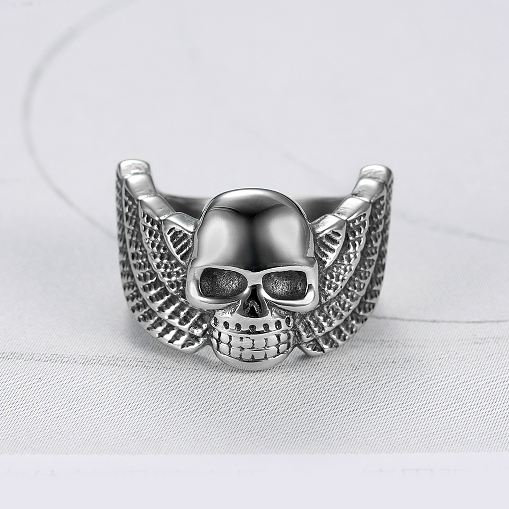 Punk Skull 304 Stainless Steel Men'S Wide Band Rings display picture 3