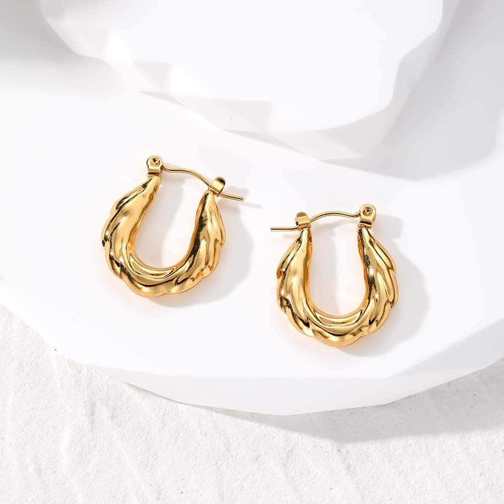 1 Pair Vintage Style Simple Style Classic Style Geometric Stainless Steel Earrings display picture 1