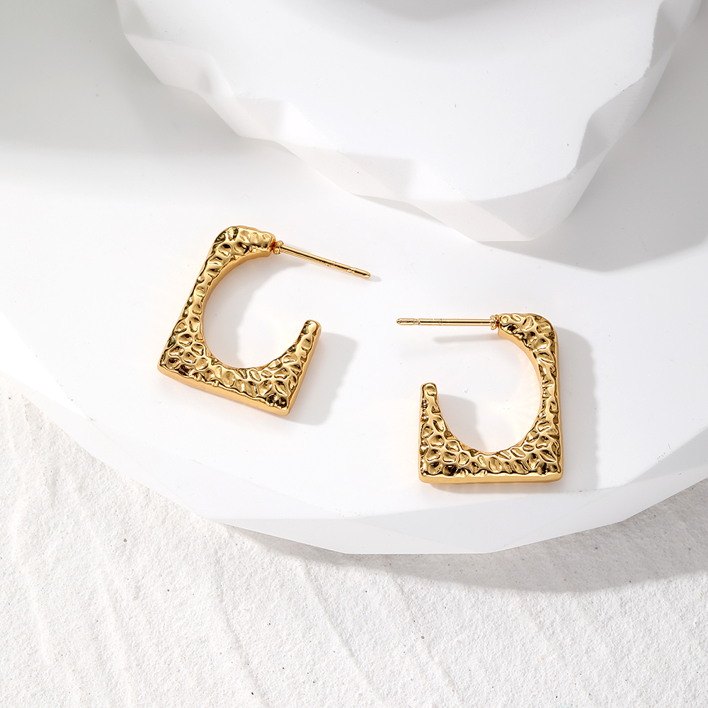 1 Pair Vintage Style Simple Style Classic Style Geometric Stainless Steel Earrings display picture 5