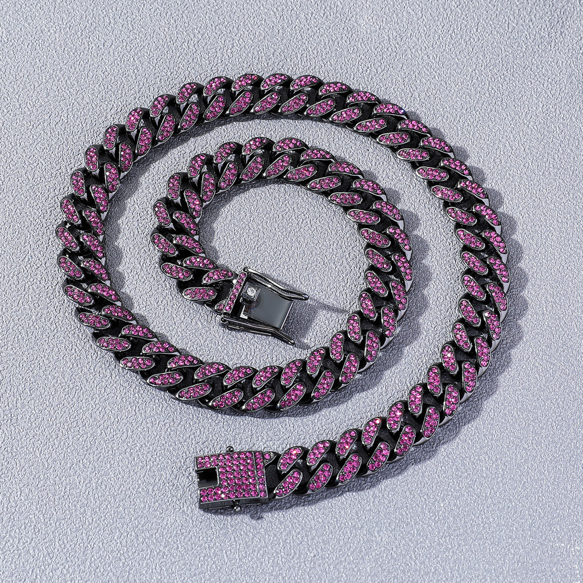 Hip-hop Solid Color Alloy Inlay Rhinestones Men's Bracelets Necklace display picture 3