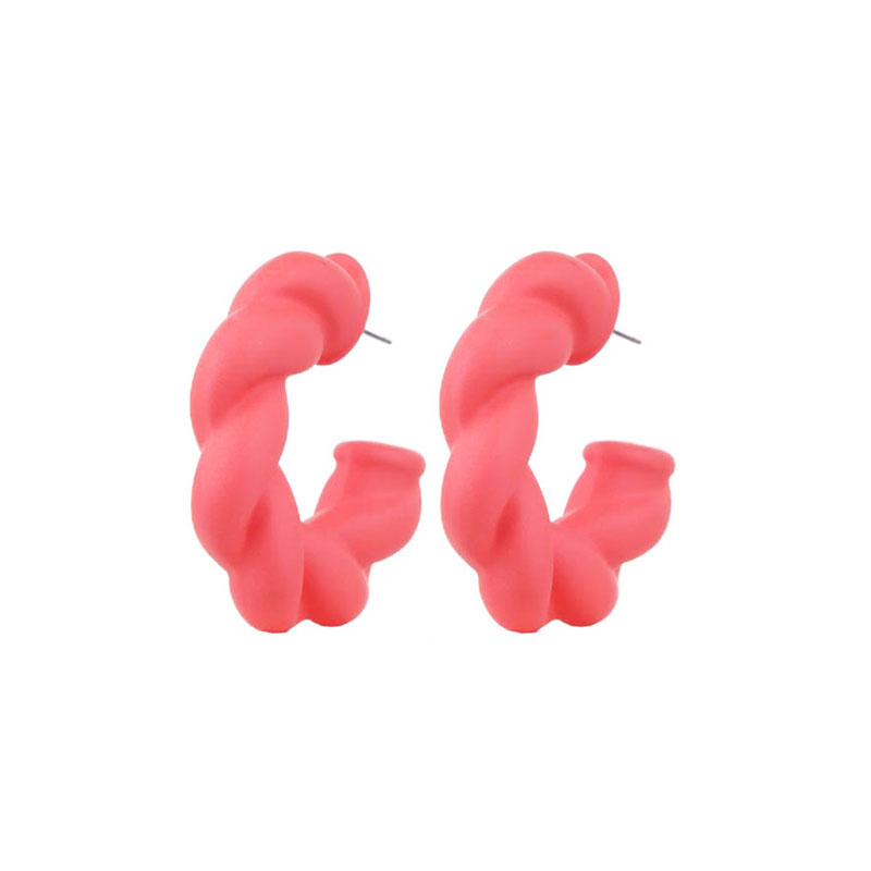 1 Pair Simple Style C Shape Twist Arylic Ear Studs display picture 14