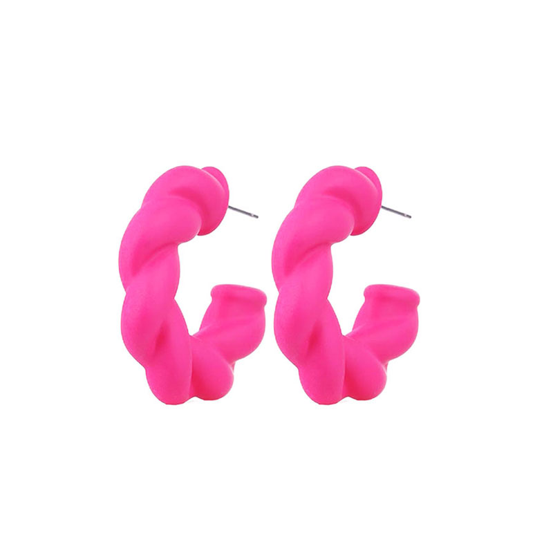1 Pair Simple Style C Shape Twist Arylic Ear Studs display picture 20