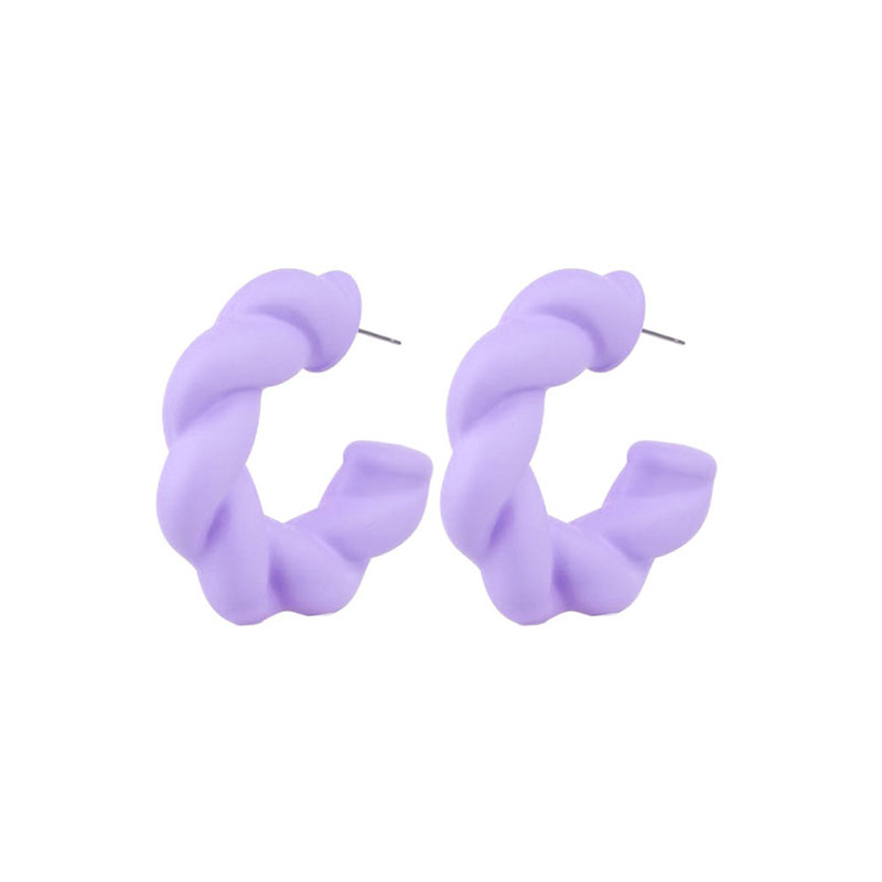 1 Pair Simple Style C Shape Twist Arylic Ear Studs display picture 18