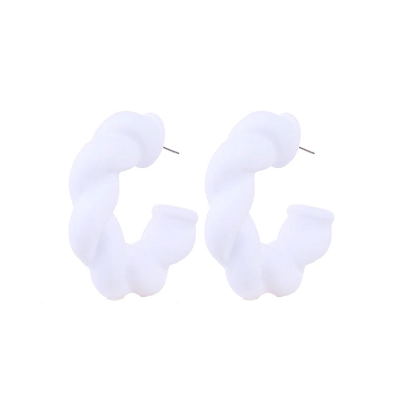 1 Pair Simple Style C Shape Twist Arylic Ear Studs display picture 21