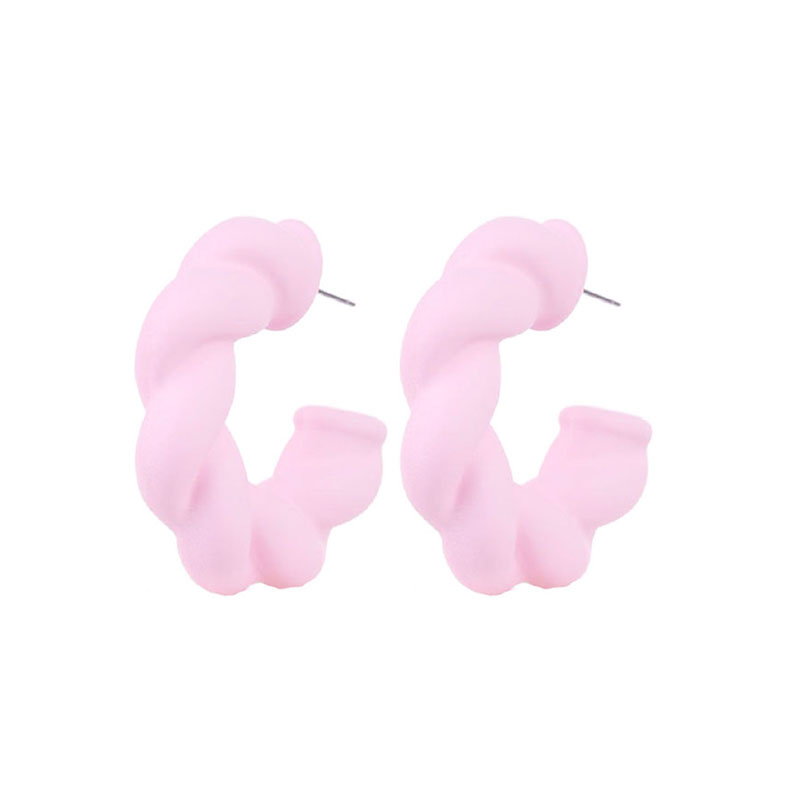 1 Pair Simple Style C Shape Twist Arylic Ear Studs display picture 22