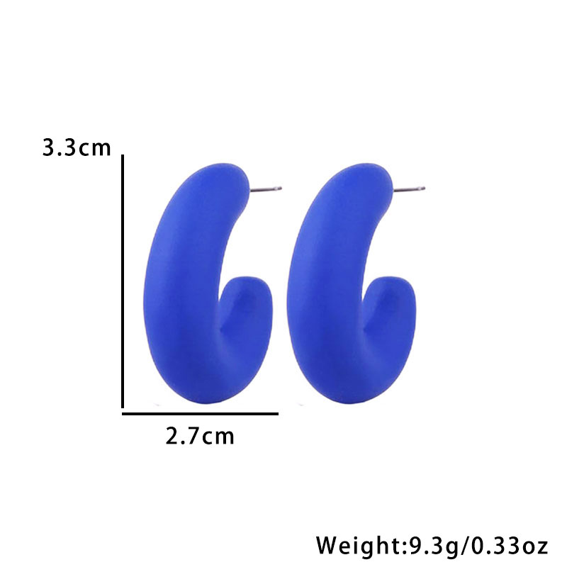 1 Pair Simple Style C Shape Arylic Ear Studs display picture 1