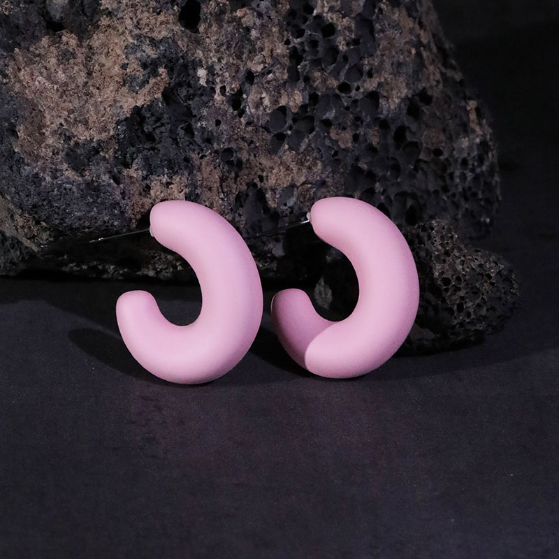 1 Pair Simple Style C Shape Arylic Ear Studs display picture 23