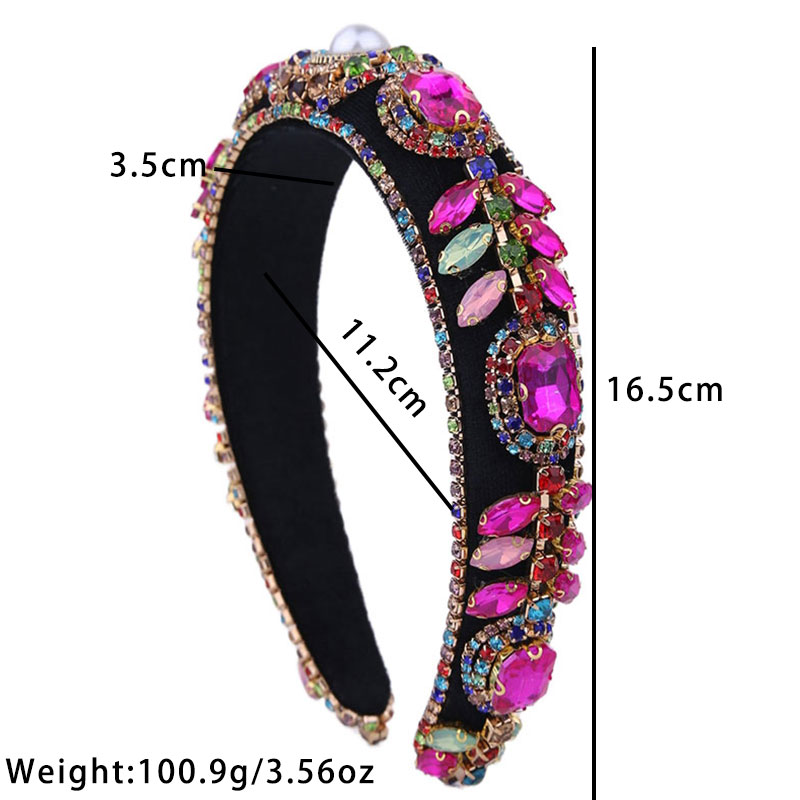 Shiny Flower Cloth Glass Inlay Rhinestones Pearl Hair Band display picture 1