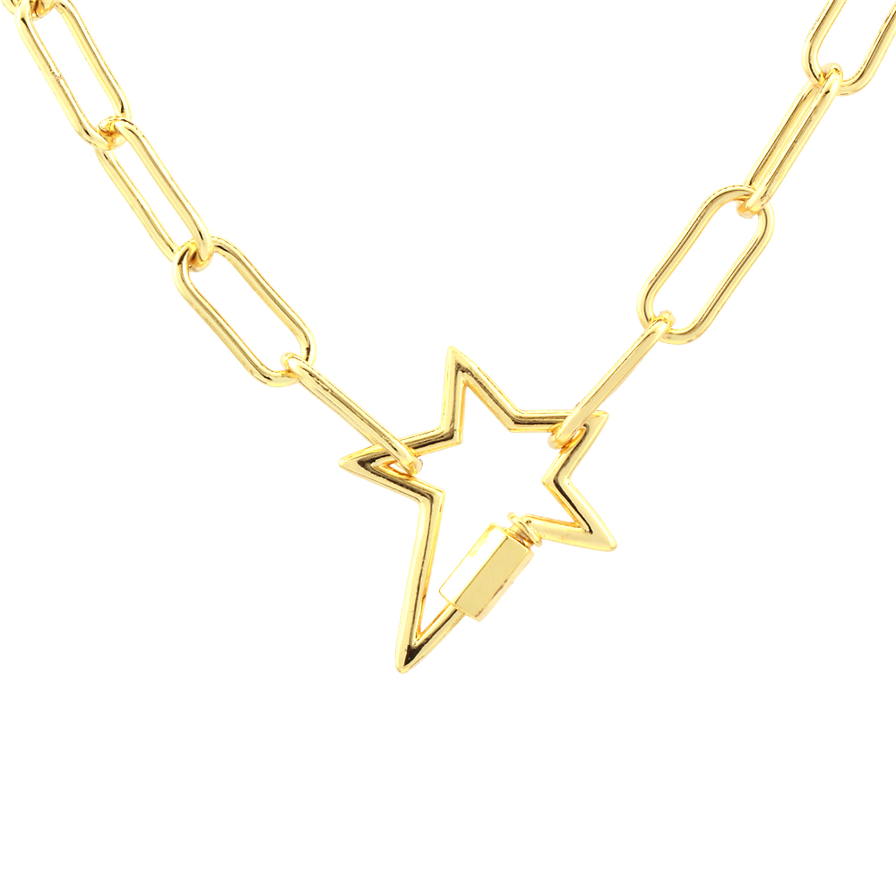 Hip Hop Style Simple Pentacle Traverser Ovale Le Cuivre Placage Incruster Plaqué Or 18k Pendentif display picture 8