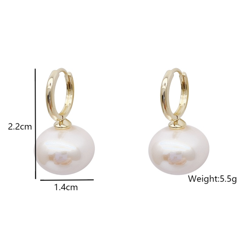 1 Pair Casual Modern Style Round Inlay Alloy Pearl Drop Earrings display picture 1